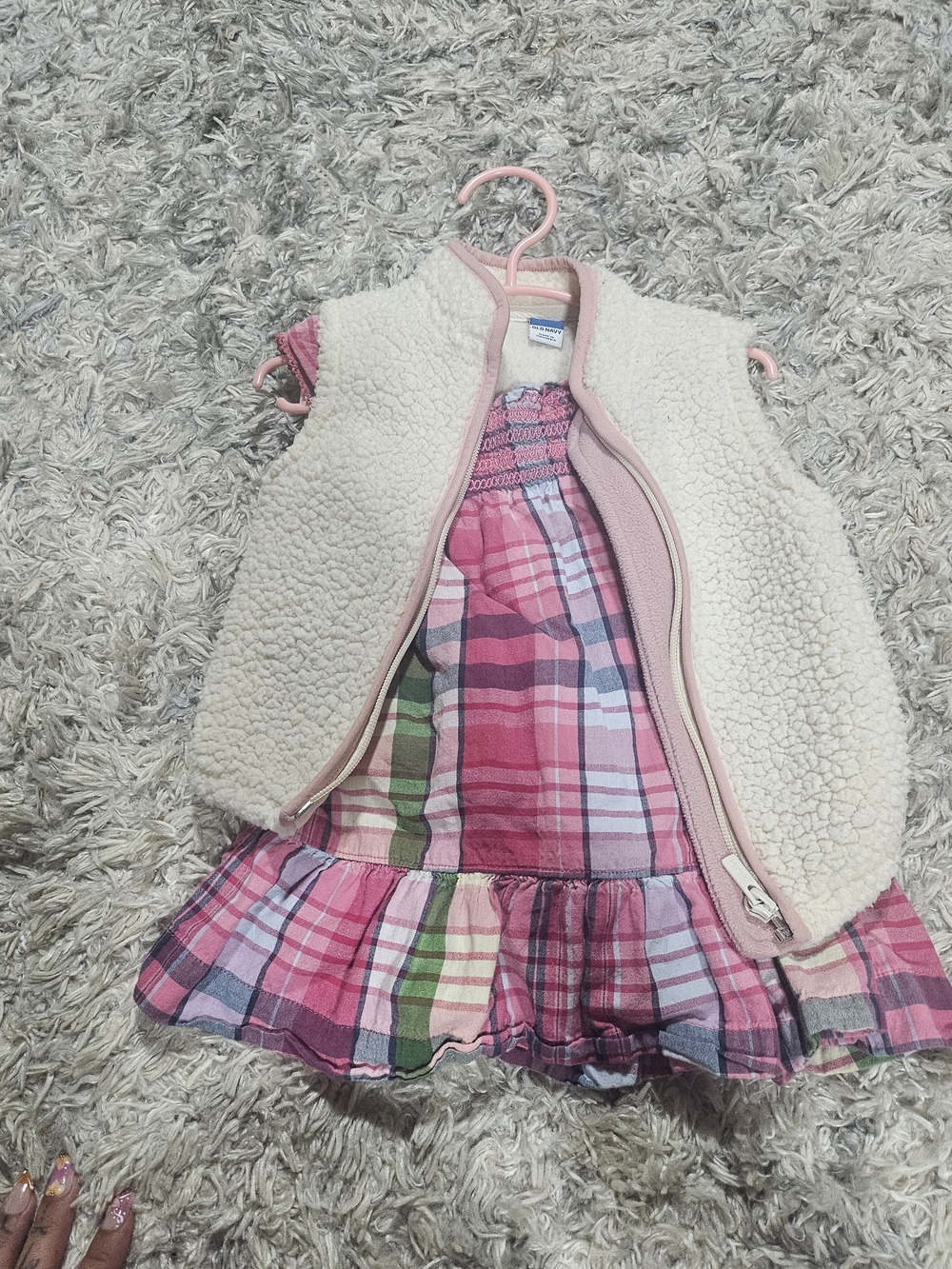Old Navy Infant Plush Blanket - Pink and Cream